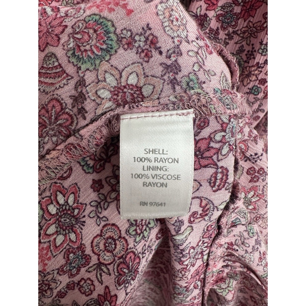 J. Jill Maxi Dress Size Large Pink Floral Tiered Boho Lightweight Breezy Beachy - Picture 6 of 8